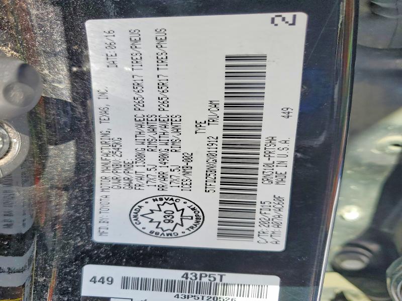 Aukcja sprzedaży 2016 Toyota Tacoma, vin: 5TFDZ5BNXGX011912, numer aukcji: 50402036