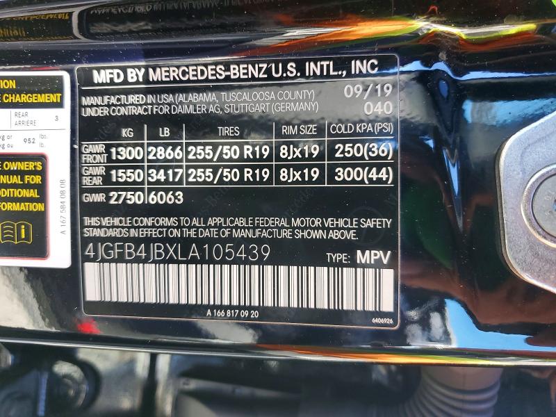 Aukcja sprzedaży 2020 Mercedes-benz Gle, vin: 4JGFB4JBXLA105439, numer aukcji: 49613286