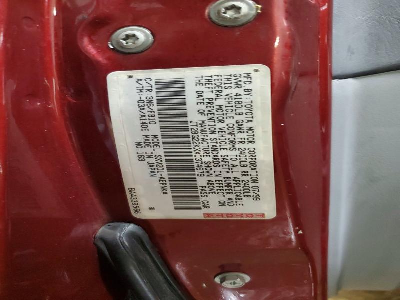 48436616 :رقم المزاد ، JT2BG22KXX0374679 vin ، 1999 Toyota Camry مزاد بيع