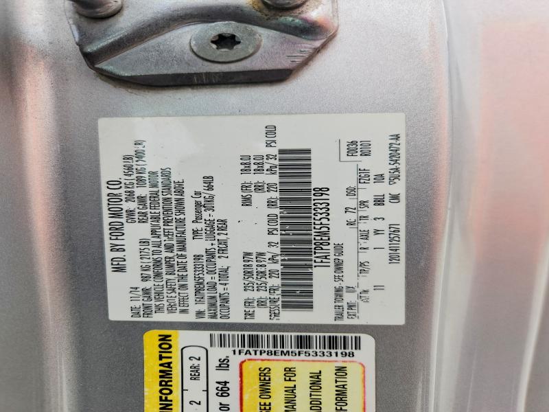 2015 Ford Mustang მანქანა იყიდება აუქციონზე, vin: 1FATP8EM5F5333198, აუქციონის ნომერი: 49024626