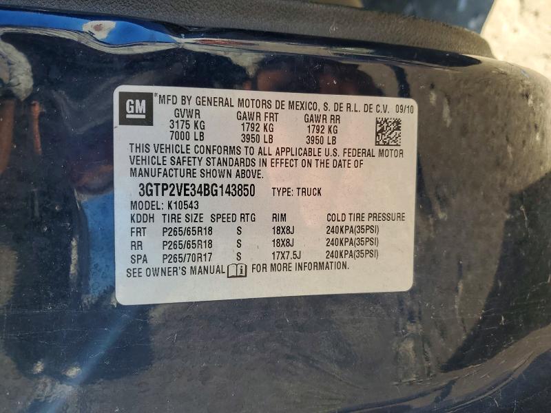Aukcja sprzedaży 2011 Gmc Sierra, vin: 3GTP2VE34BG143850, numer aukcji: 49965646