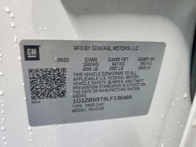 51131096 :رقم المزاد ، 1G1ZB5ST6LF136469 vin ، 2020 Chevrolet Malibu مزاد بيع