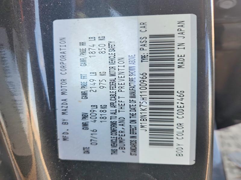 48313426 :رقم المزاد ، JM1BN1K75H1100966 vin ، 2017 Mazda 3 مزاد بيع