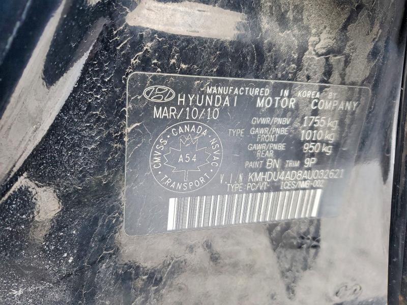 Aukcja sprzedaży 2010 Hyundai Elantra, vin: KMHDU4AD8AU032621, numer aukcji: 47356006