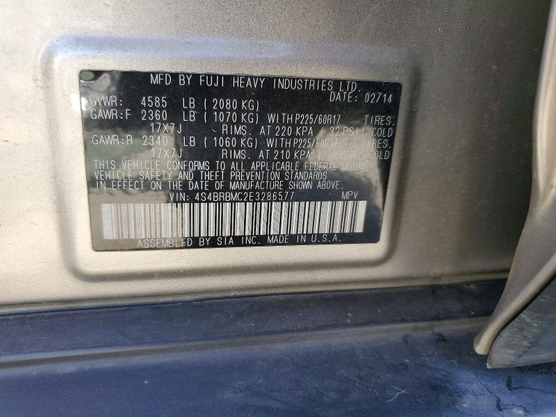 Продажа на аукционе авто 2014 Subaru Outback, vin: 4S4BRBMC2E3286577, номер лота: 50352466