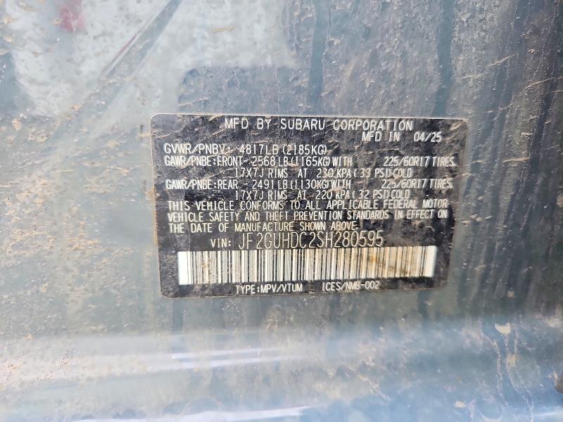 51417066 :رقم المزاد ، JF2GUHDC2SH280595 vin ، 2025 Subaru Crosstrek مزاد بيع