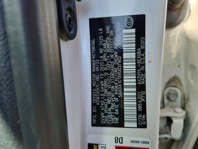 Aukcja sprzedaży 2024 Lexus Es 300h, vin: 58ADA1C1XRU037902, numer aukcji: 79022575