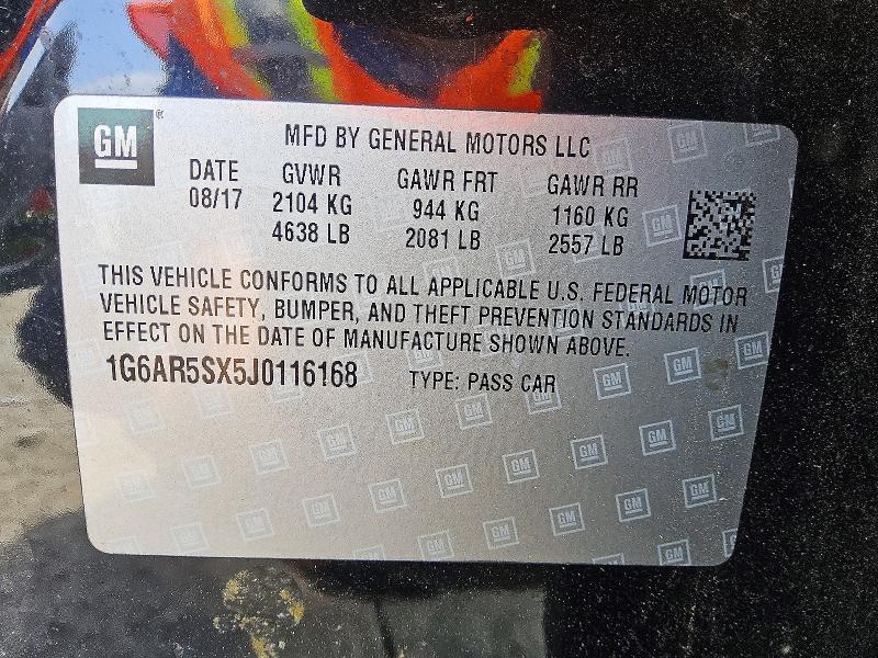 Продаж на аукціоні авто 2018 Cadillac Cts, vin: 1G6AR5SX5J0116168, номер лоту: 51309756
