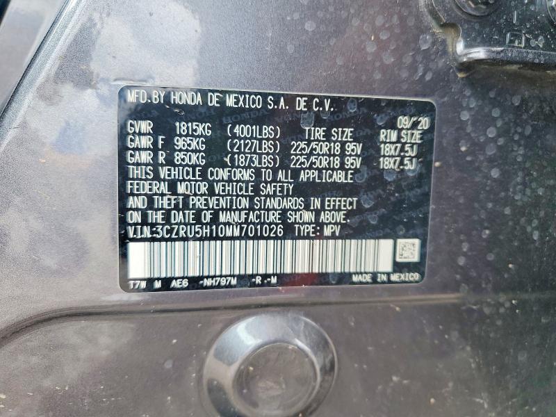 Продаж на аукціоні авто 2021 Honda Hr-v, vin: 3CZRU5H10MM701026, номер лоту: 51140226