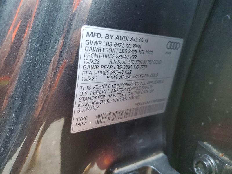 Продажа на аукционе авто 2019 Audi Q8, vin: WA1EVAF17KD005862, номер лота: 48276876