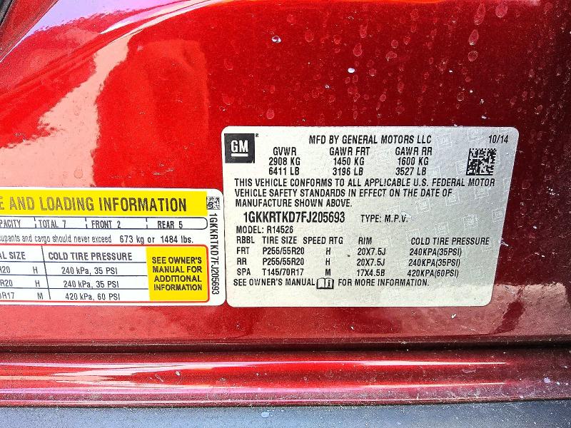 Продаж на аукціоні авто 2015 Gmc Acadia, vin: 1GKKRTKD7FJ205693, номер лоту: 51524126