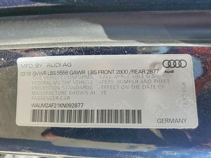 Продаж на аукціоні авто 2019 Audi A6, vin: WAUM2AF21KN092877, номер лоту: 48112606