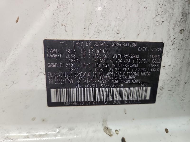 Aukcja sprzedaży 2025 Subaru Crosstrek, vin: 4S4GUHF62S3730549, numer aukcji: 49858996