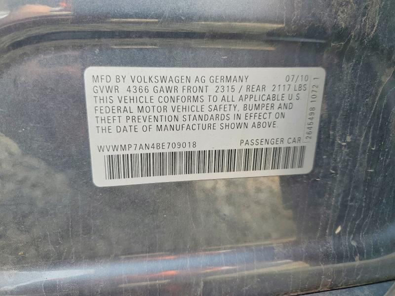 Aukcja sprzedaży 2011 Volkswagen Cc, vin: WVWMP7AN4BE709018, numer aukcji: 49793786