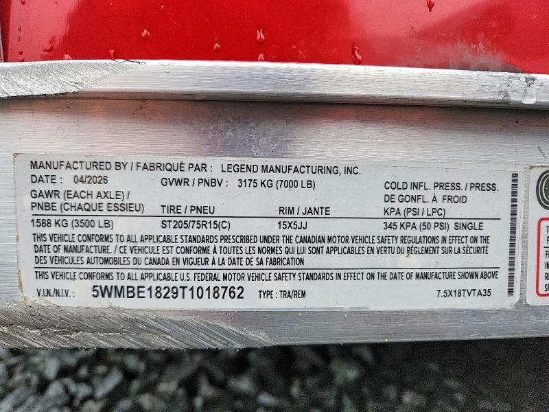 49985406 :رقم المزاد ، 5WMBE1829T1018762 vin ، 2024 Legend Unknown مزاد بيع