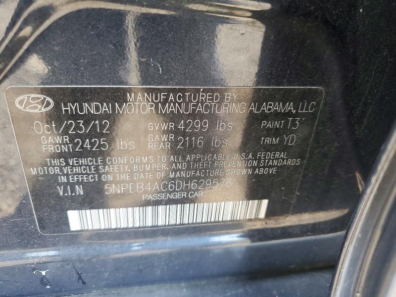 Aukcja sprzedaży 2013 Hyundai Sonata, vin: 5NPEB4AC6DH629576, numer aukcji: 50933146