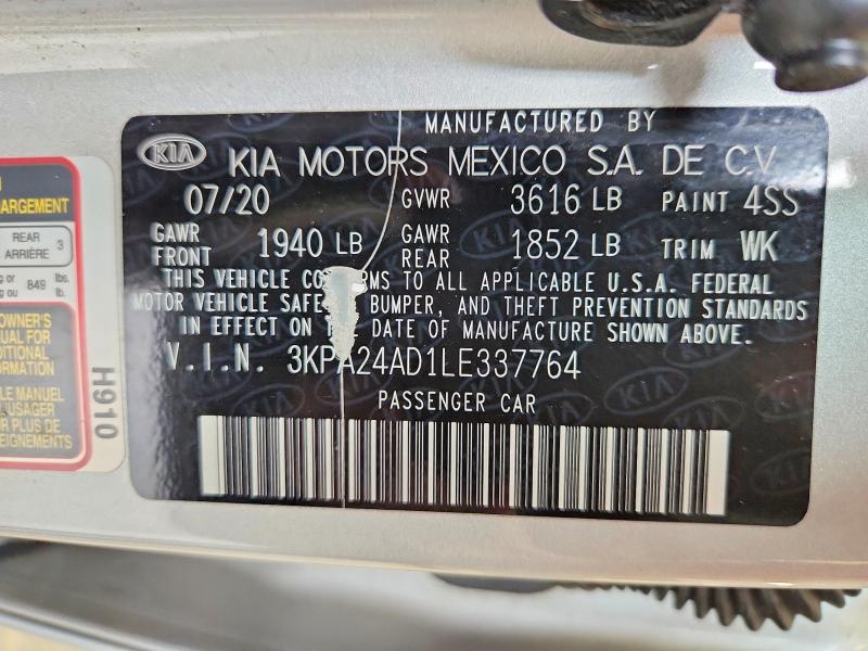 Aukcja sprzedaży 2020 Kia Rio, vin: 3KPA24AD1LE337764, numer aukcji: 49775536