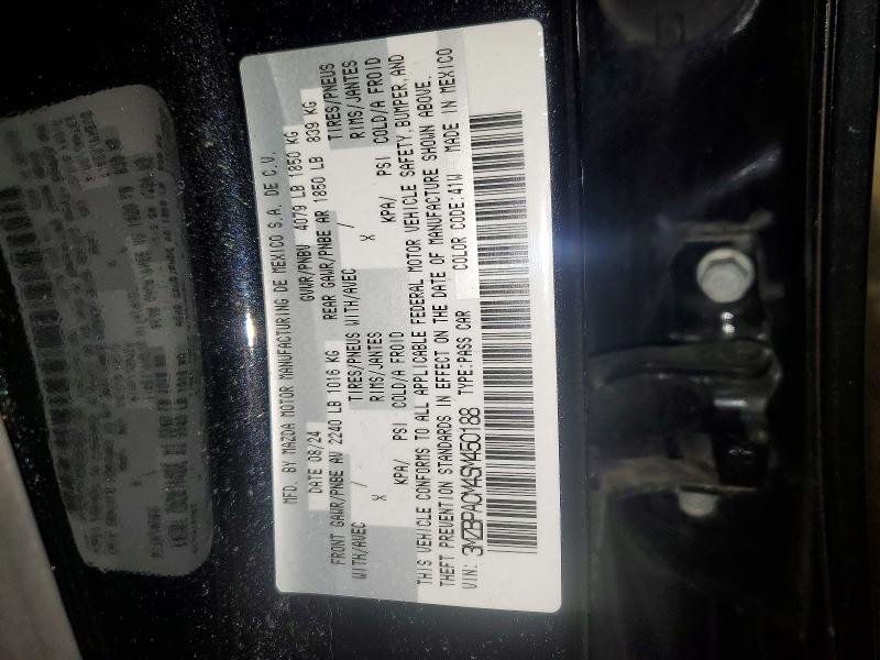 2025 Mazda 3 მანქანა იყიდება აუქციონზე, vin: 3MZBPACM4SM450188, აუქციონის ნომერი: 50549296