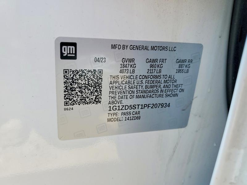 Продажа на аукционе авто 2023 Chevrolet Malibu, vin: 1G1ZD5ST1PF207934, номер лота: 50914866