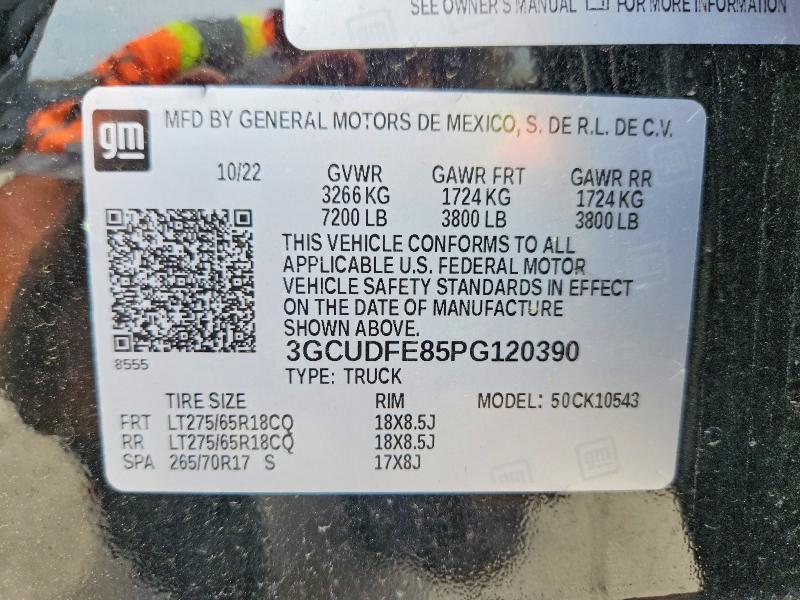 51652116 :رقم المزاد ، 3GCUDFE85PG120390 vin ، 2023 Chevrolet Silverado مزاد بيع