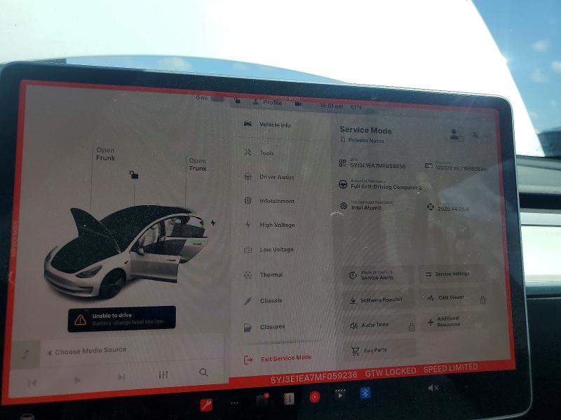 Aukcja sprzedaży 2021 Tesla Model 3, vin: 5YJ3E1EA7MF059236, numer aukcji: 51028416