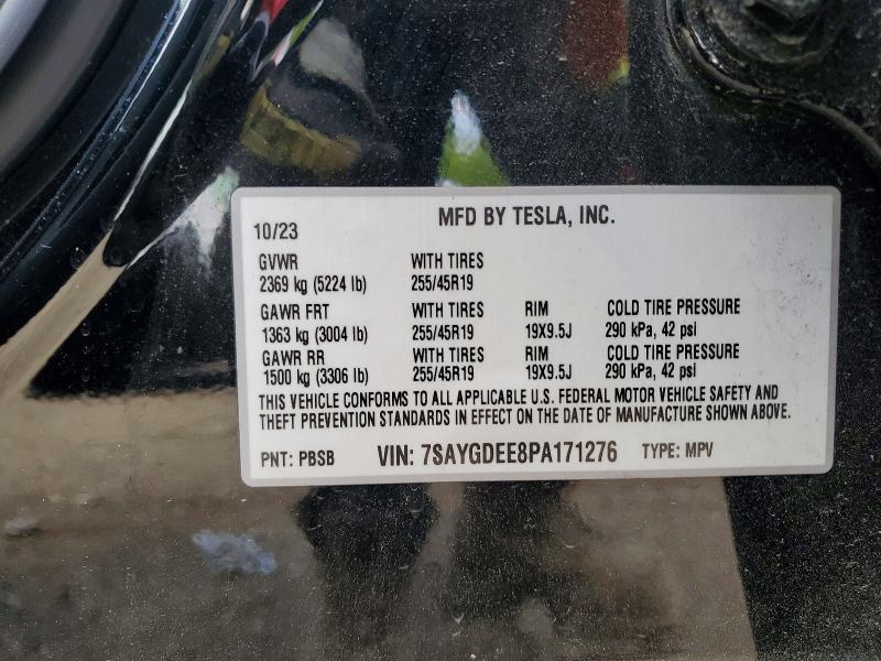 Aukcja sprzedaży 2023 Tesla Model Y, vin: 7SAYGDEE8PA171276, numer aukcji: 50421356
