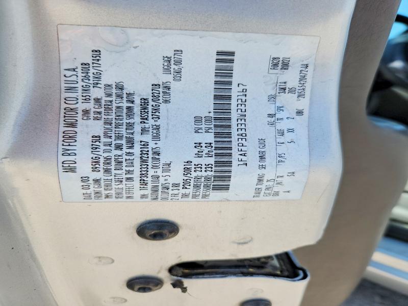 Продажа на аукционе авто 2003 Ford Focus, vin: 1FAFP38333W232167, номер лота: 50157346
