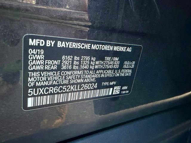 Auction sale of the 2019 Bmw X5, vin: 5UXCR6C52KLL26024, lot number: 51723786