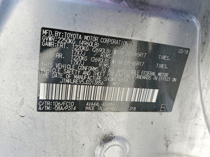 Aukcja sprzedaży 2018 Toyota Rav4 Hybrid, vin: JTMRJREV5JD213856, numer aukcji: 51850736