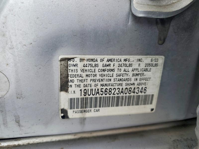 50618126 :رقم المزاد ، 19UUA56823A084346 vin ، 2003 Acura 3.2tl مزاد بيع