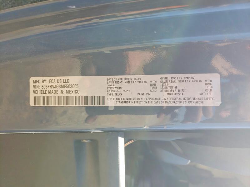 Продажа на аукционе авто 2021 Ram Promaster 3500, vin: 3C6FRVJG3ME503065, номер лота: 50150286