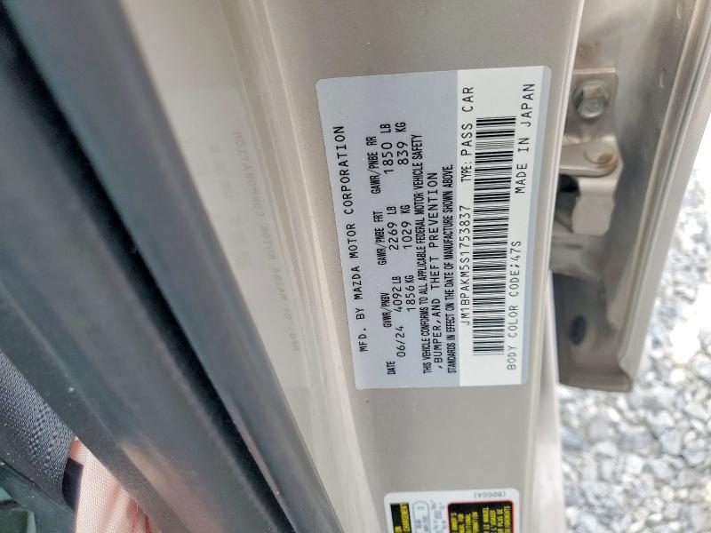 Aukcja sprzedaży 2025 Mazda 3, vin: JM1BPAKM5S1753837, numer aukcji: 52076566