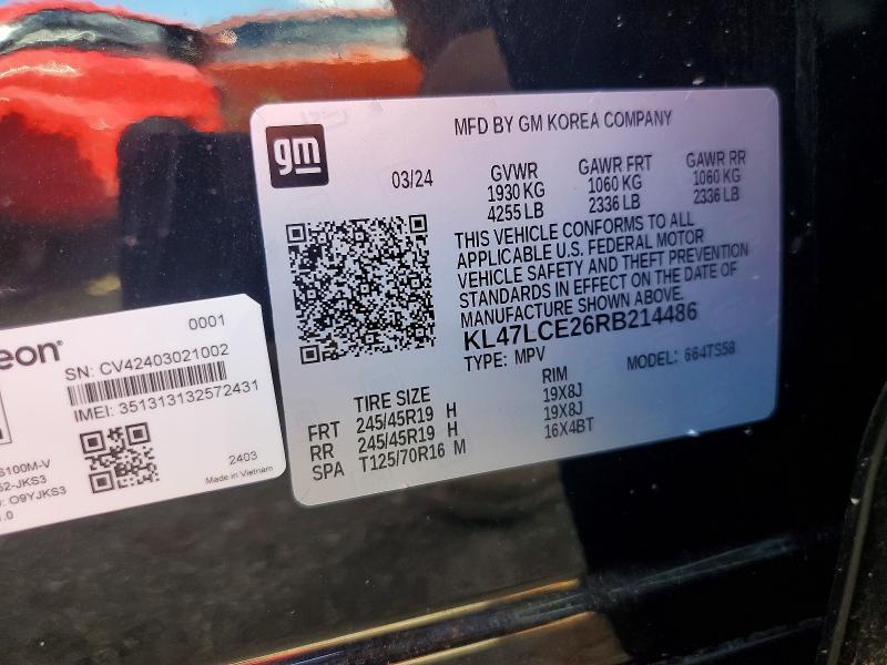 49887416 :رقم المزاد ، KL47LCE26RB214486 vin ، 2024 Buick Envista مزاد بيع