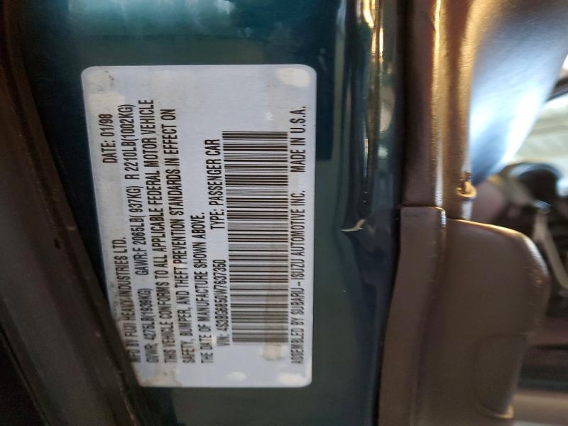1998 Subaru Legacy მანქანა იყიდება აუქციონზე, vin: 4S3BG6850W7637350, აუქციონის ნომერი: 51693936