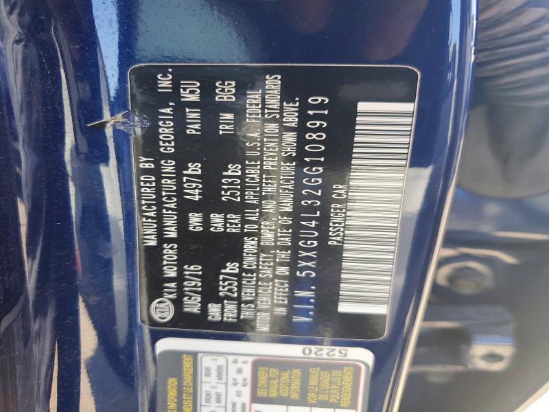 Aukcja sprzedaży 2016 Kia Optima, vin: 5XXGU4L32GG108919, numer aukcji: 50810536