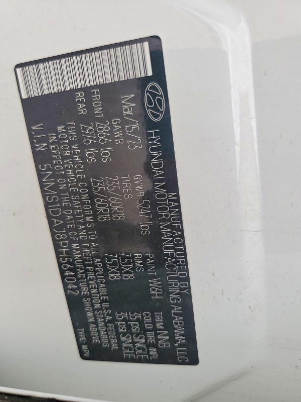 Продаж на аукціоні авто 2023 Hyundai Santa Fe, vin: 5NMS1DAJ8PH564042, номер лоту: 50462436