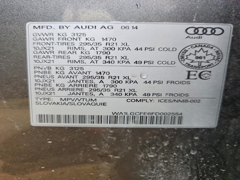 Aukcja sprzedaży 2015 Audi Q7, vin: WA1LGCFE6FD002554, numer aukcji: 50768486