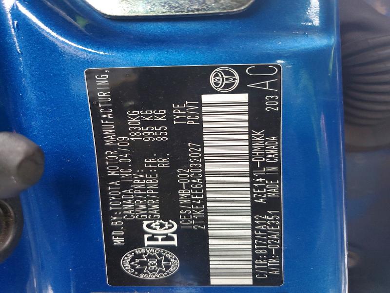 Продаж на аукціоні авто 2010 Toyota Matrix, vin: 2T1KE4EE6AC032027, номер лоту: 48124576