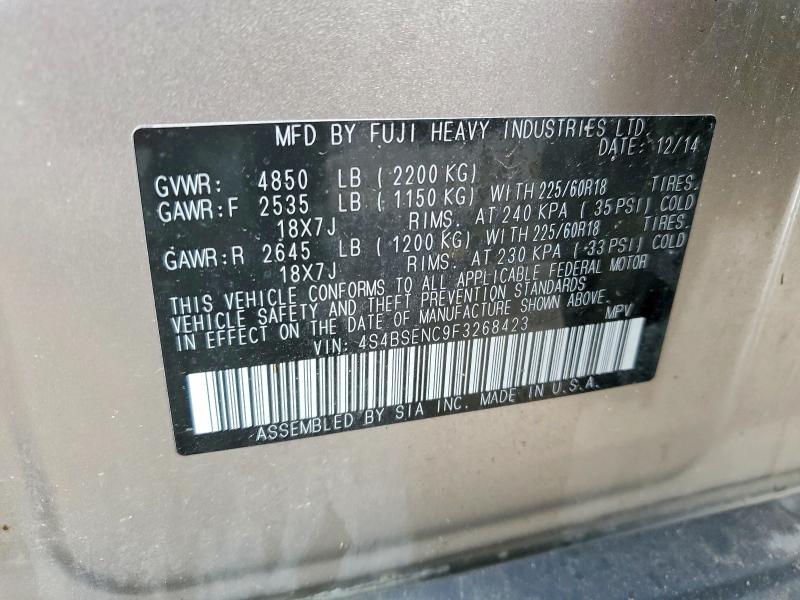 Продажа на аукционе авто 2015 Subaru Outback, vin: 4S4BSENC9F3268423, номер лота: 51798546