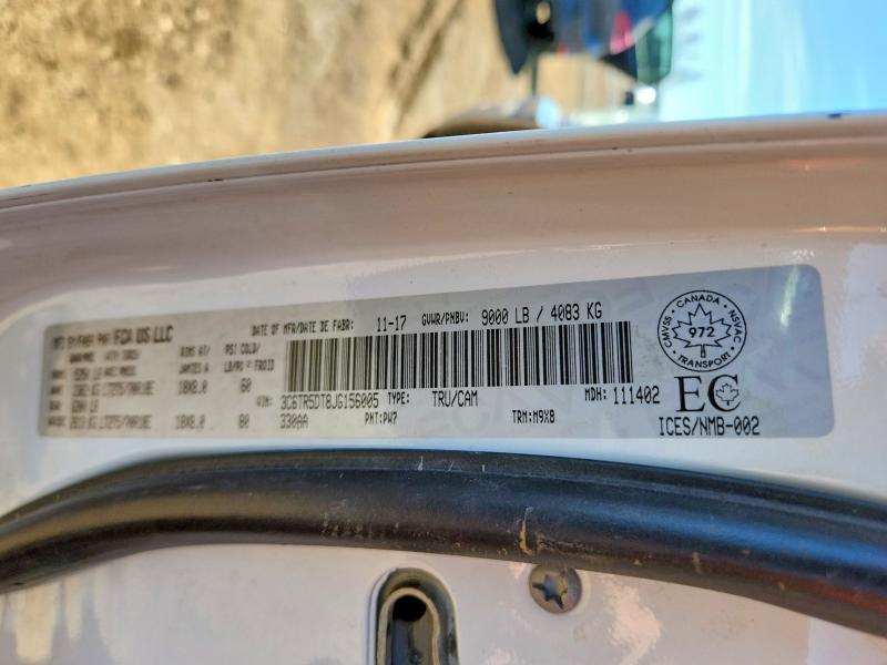 2018 Ram 2500 მანქანა იყიდება აუქციონზე, vin: 3C6TR5DT8JG156005, აუქციონის ნომერი: 50666276