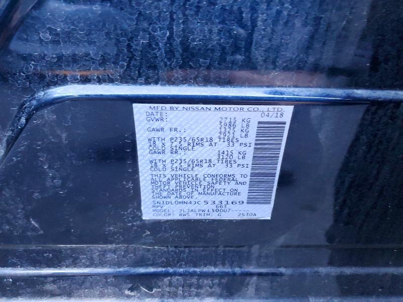 Aukcja sprzedaży 2018 Infiniti Qx60, vin: 5N1DL0MN4JC533169, numer aukcji: 50892116
