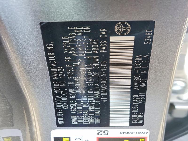 Продажа на аукционе авто 2025 Toyota Camry, vin: 4T1DAACK0SU571206, номер лота: 50960626