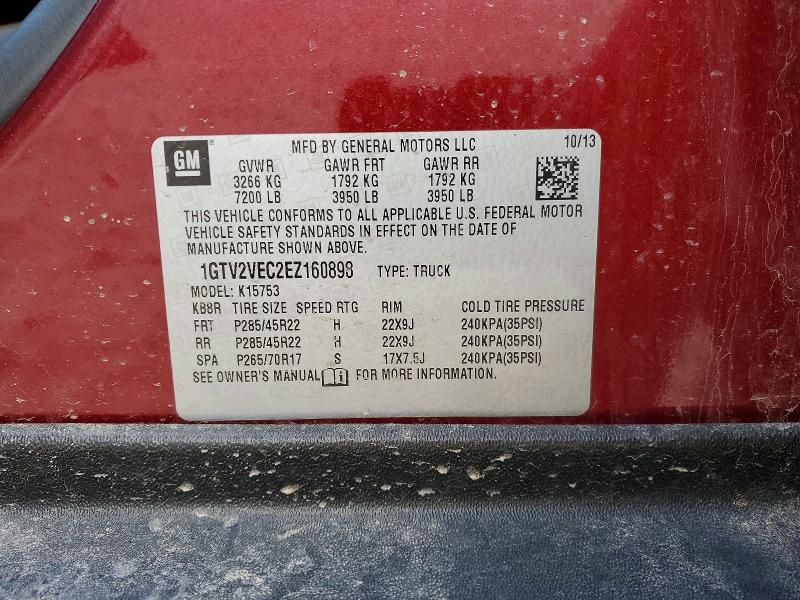 Продаж на аукціоні авто 2014 Gmc Sierra, vin: 1GTV2VEC2EZ160898, номер лоту: 49605106