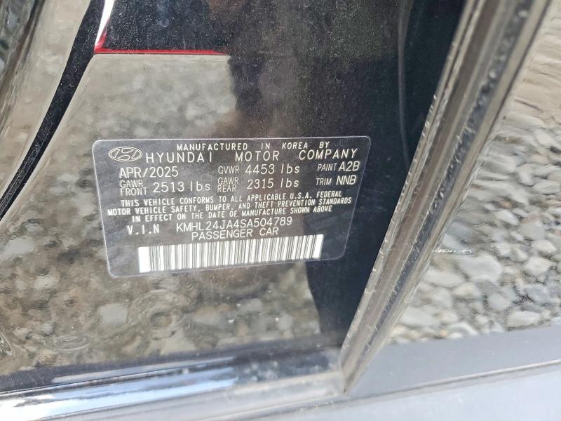 49497536 :رقم المزاد ، KMHL24JA4SA504789 vin ، 2025 Hyundai Sonata مزاد بيع