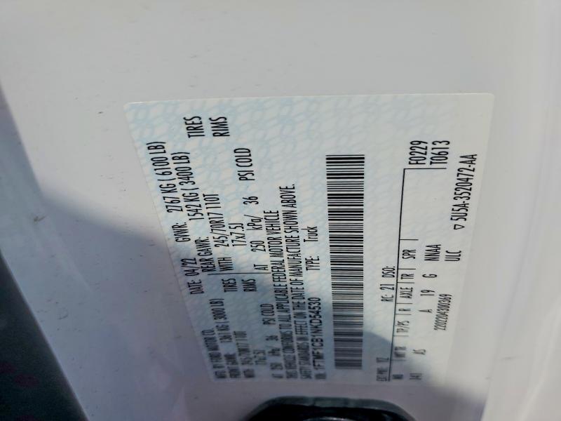 2022 Ford F150 მანქანა იყიდება აუქციონზე, vin: 1FTMF1CB1NKD54530, აუქციონის ნომერი: 50061946