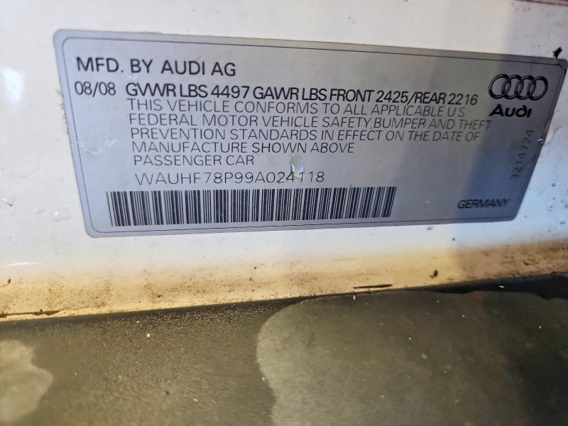 Продажа на аукционе авто 2009 Audi A3, vin: WAUHF78P99A024118, номер лота: 50808996