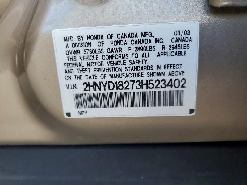 Aukcja sprzedaży 2003 Acura Mdx, vin: 2HNYD18273H523402, numer aukcji: 48351236