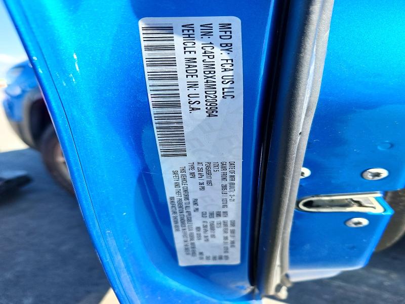 Продажа на аукционе авто 2021 Jeep Cherokee, vin: 1C4PJMBX4MD209964, номер лота: 51780816