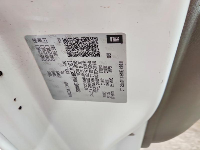 Aukcja sprzedaży 2019 Chev Express G2500, vin: 1GCWGBFP4K1204822, numer aukcji: 48504496