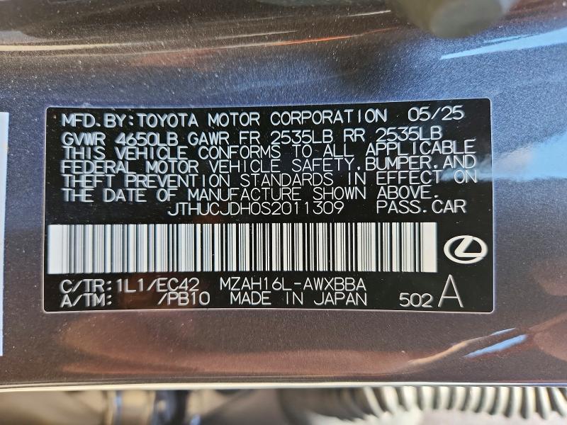 49113746 :رقم المزاد ، JTHUCJDH0S2011309 vin ، 2025 Lexus Ux 300h مزاد بيع